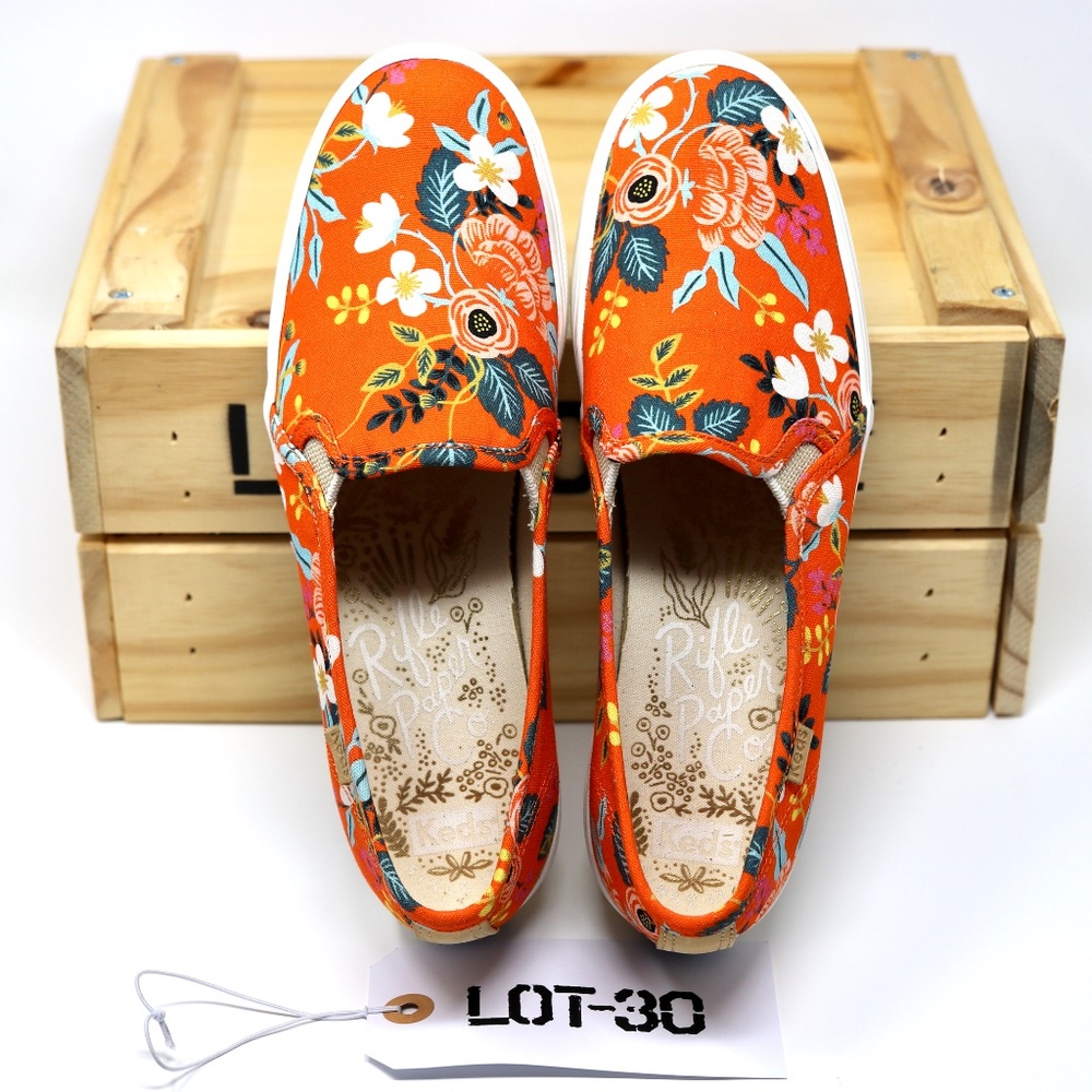 KEDS X RIFLE PAPER CO TRIPLE DECKER FLEURS PLATFORM SLIP-ON SNEAKERS